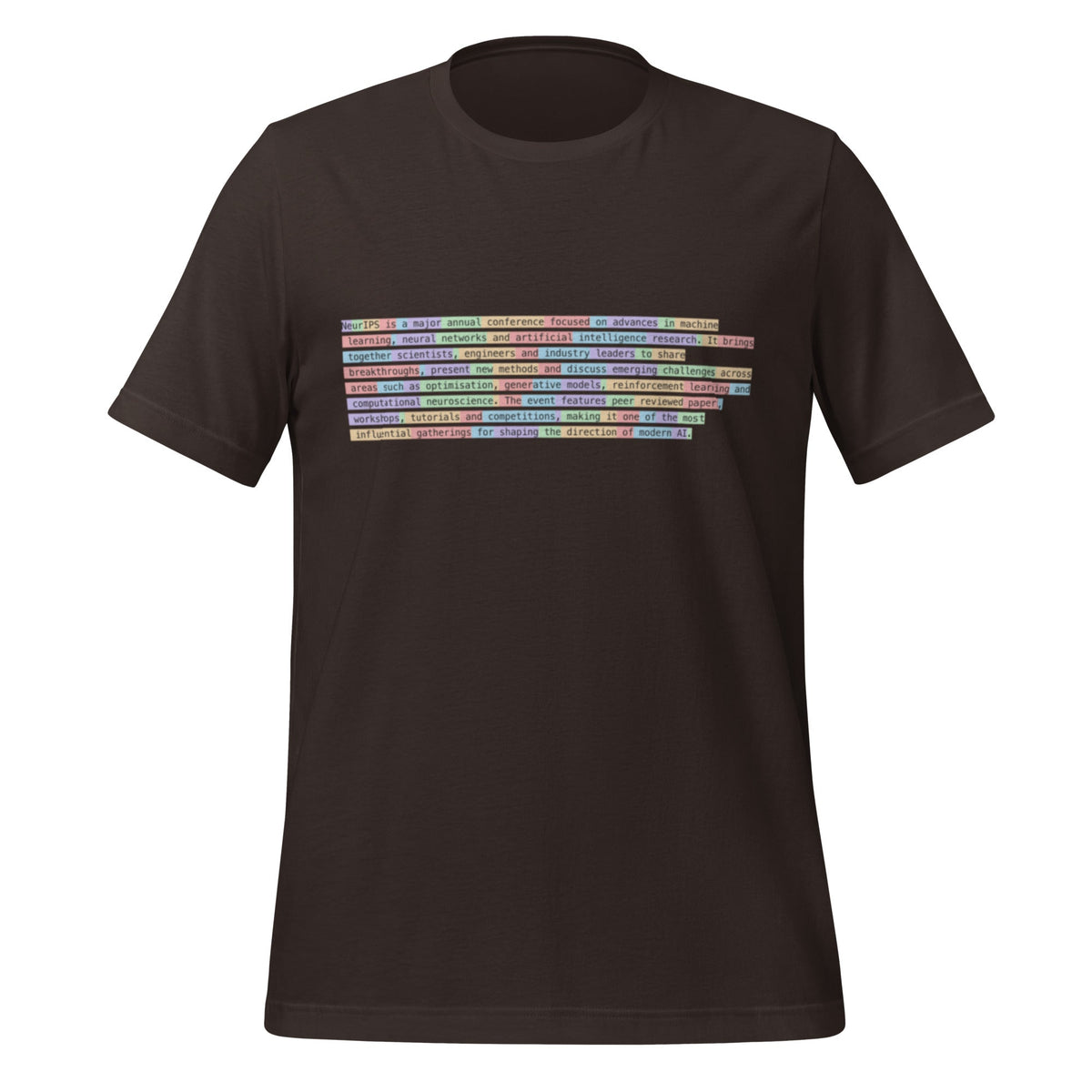 Image of the Definition of NeurIPS Tokenized T-Shirt (unisex) Brown / S.
