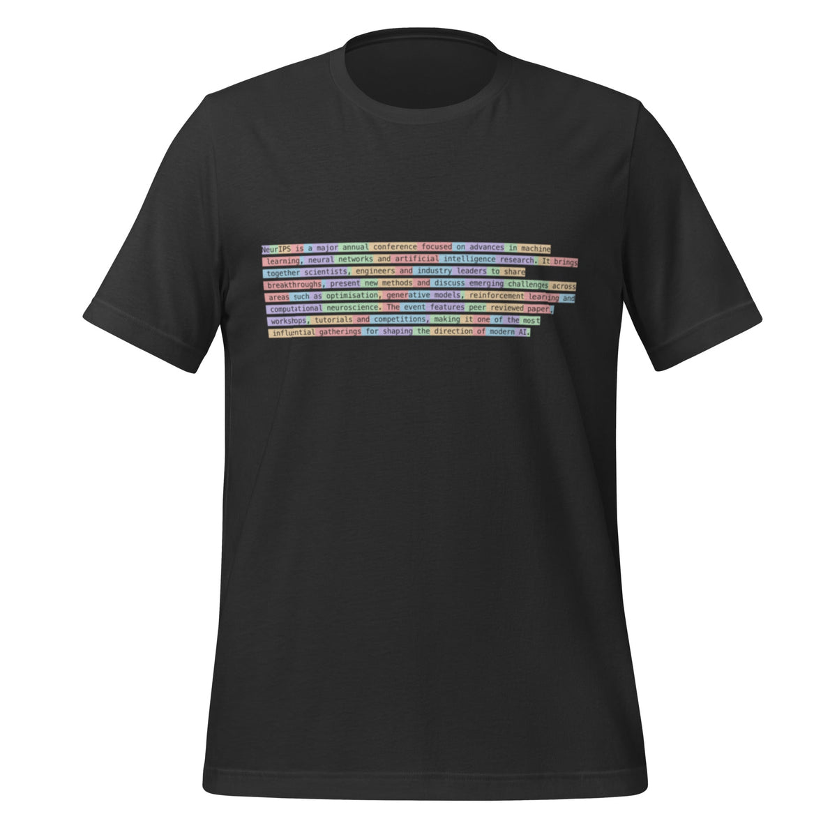 Image of the Definition of NeurIPS Tokenized T-Shirt (unisex) Dark Grey / XS.