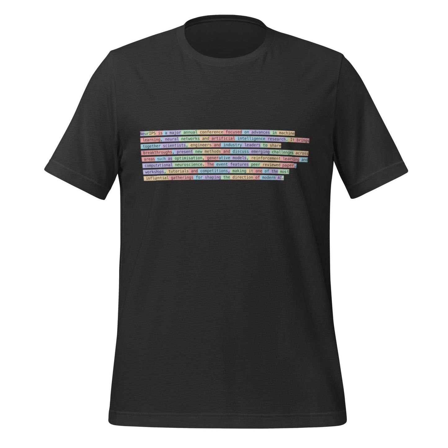 Image of the Definition of NeurIPS Tokenized T-Shirt (unisex) Dark Grey / XS.