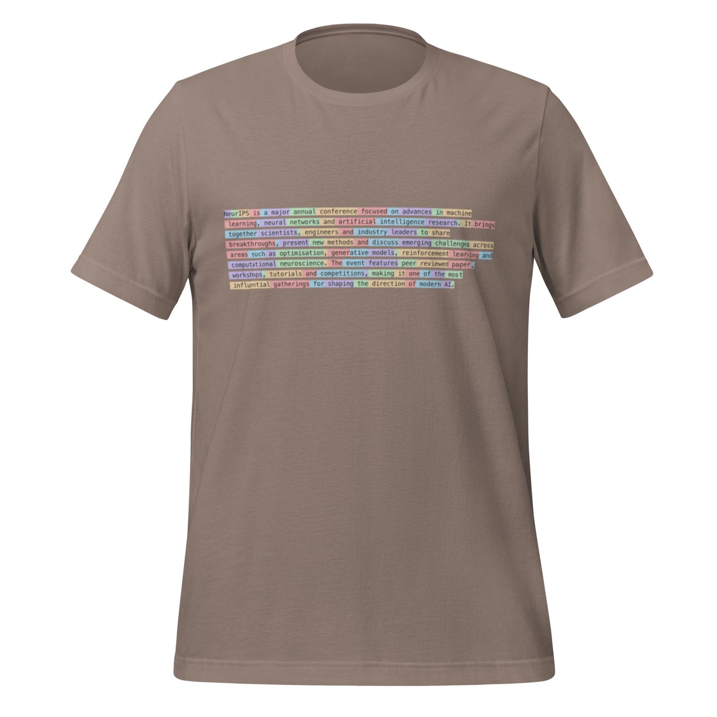 Image of the Definition of NeurIPS Tokenized T-Shirt (unisex) Pebble / XS.