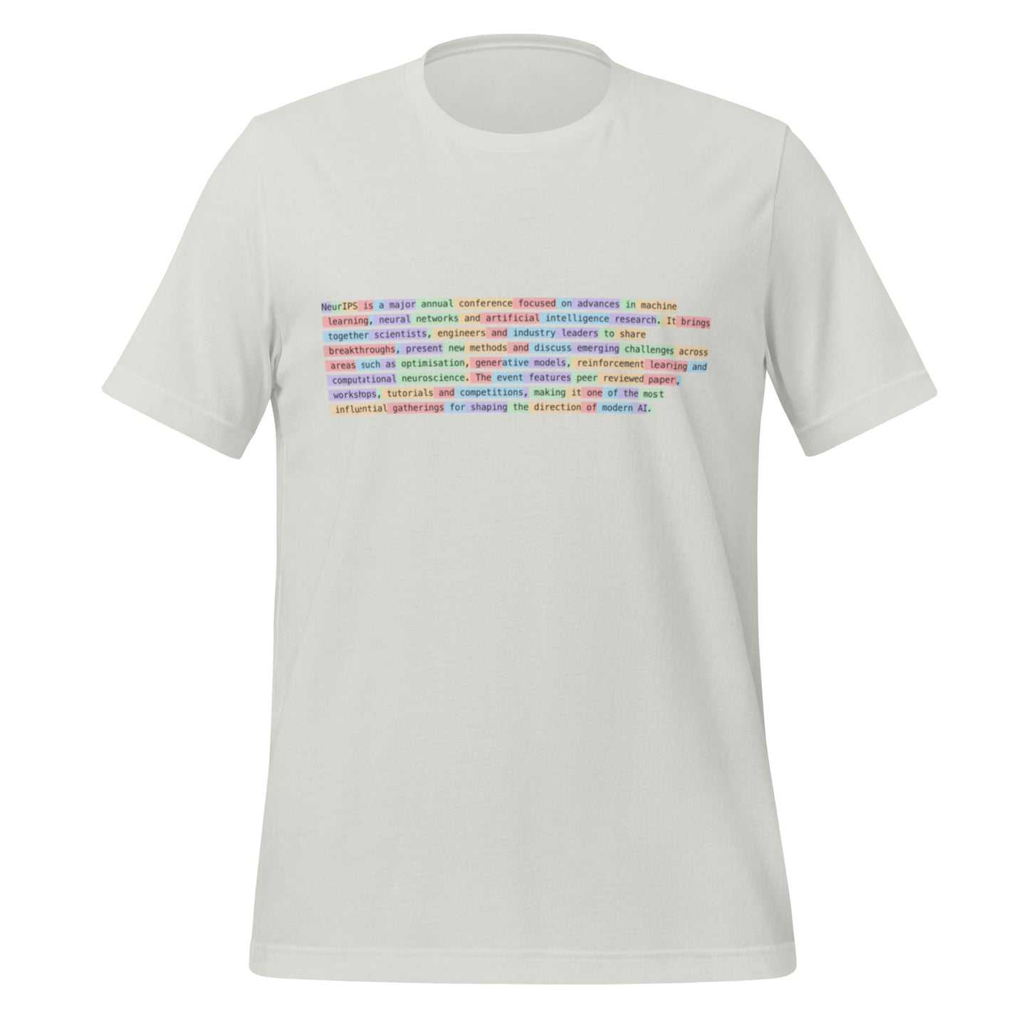 Image of the Definition of NeurIPS Tokenized T-Shirt (unisex) Silver / S.