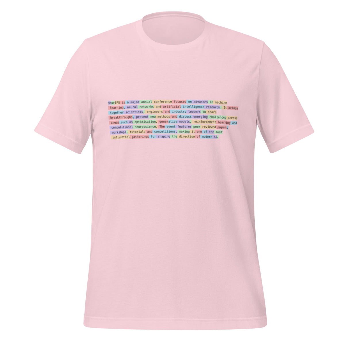 Image of the Definition of NeurIPS Tokenized T-Shirt (unisex) Soft Pink / S.
