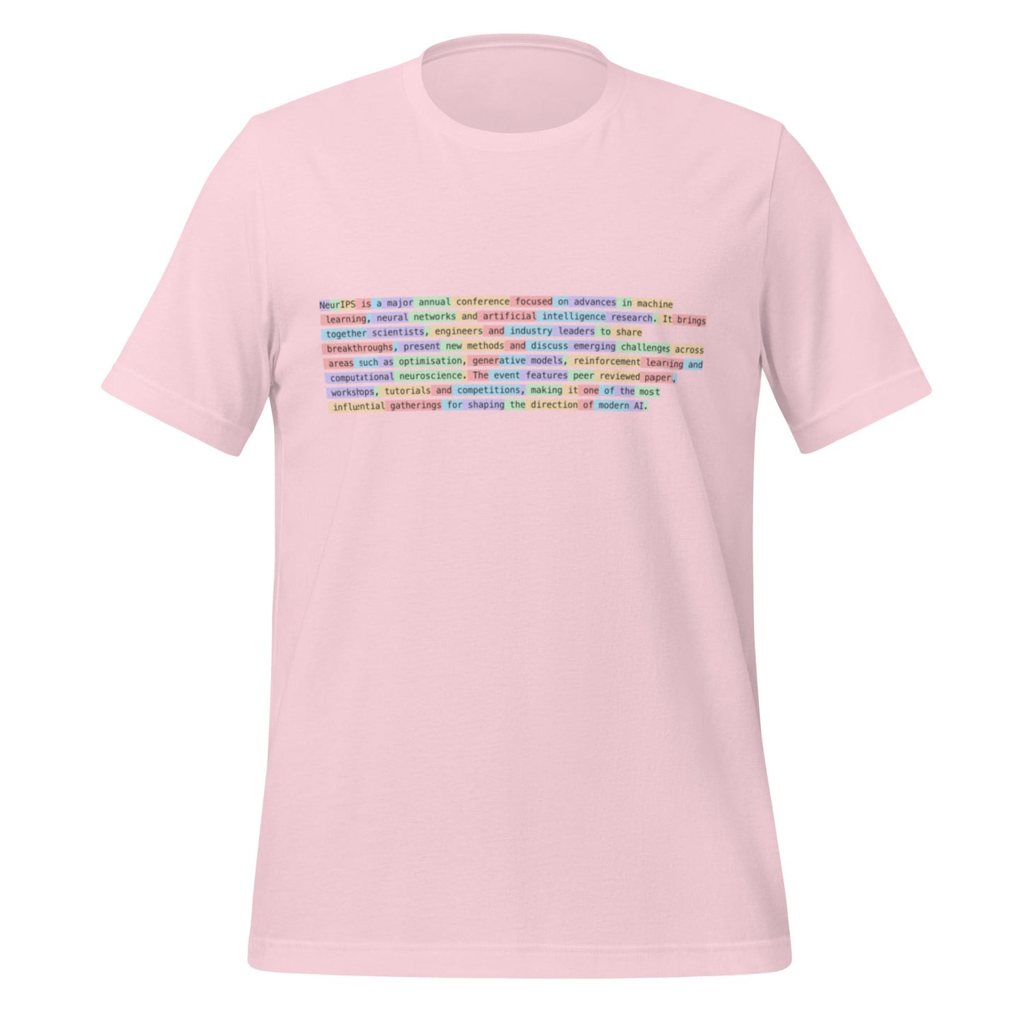 Image of the Definition of NeurIPS Tokenized T-Shirt (unisex) Soft Pink / S.