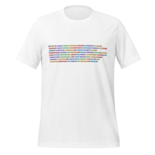Image of the Definition of NeurIPS Tokenized T-Shirt (unisex) White / XS.