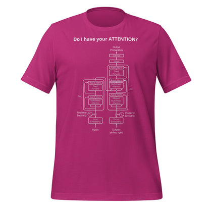 Image of the Do I have your ATTENTION? T-Shirt (unisex) Berry / M.