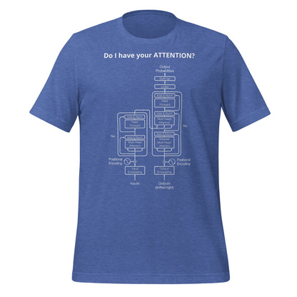 Image of the Do I have your ATTENTION? T-Shirt (unisex) Heather True Royal / M.
