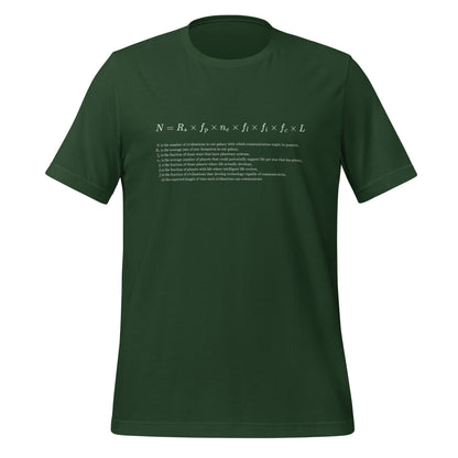 Image of the Drake Equation Explained T-Shirt (unisex) Forest / S.