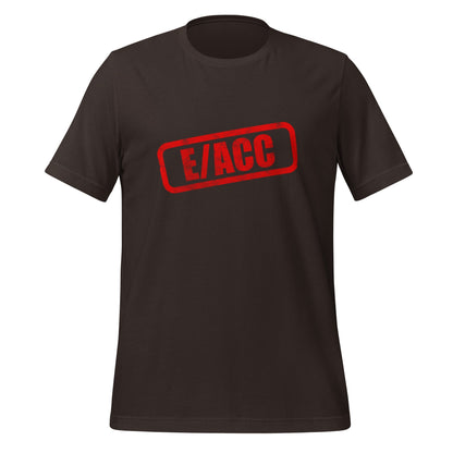 Product mockup photo of the E/ACC Stamp T-Shirt 2 (unisex) Brown / M.