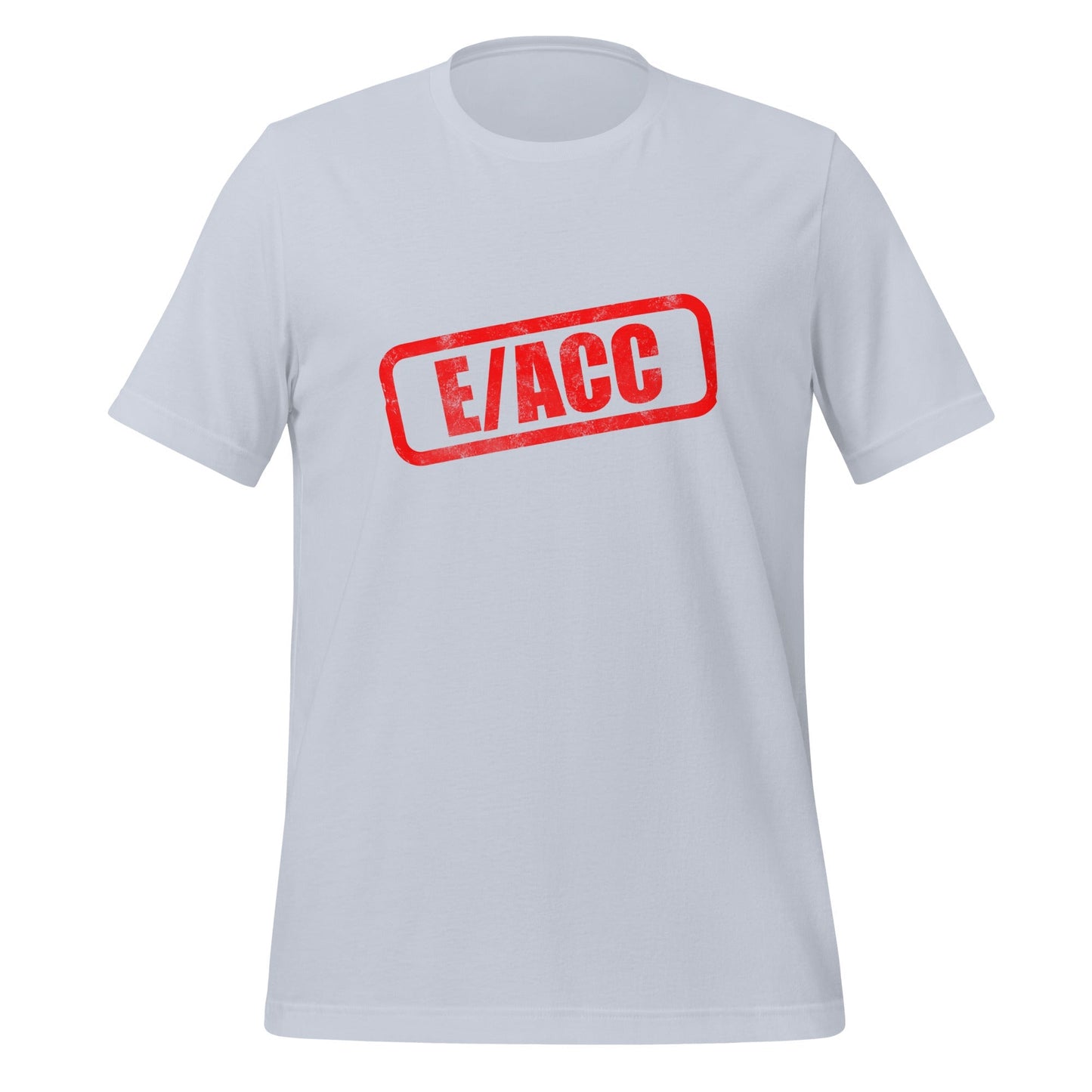 Product mockup photo of the E/ACC Stamp T-Shirt 2 (unisex) Light Blue / M.