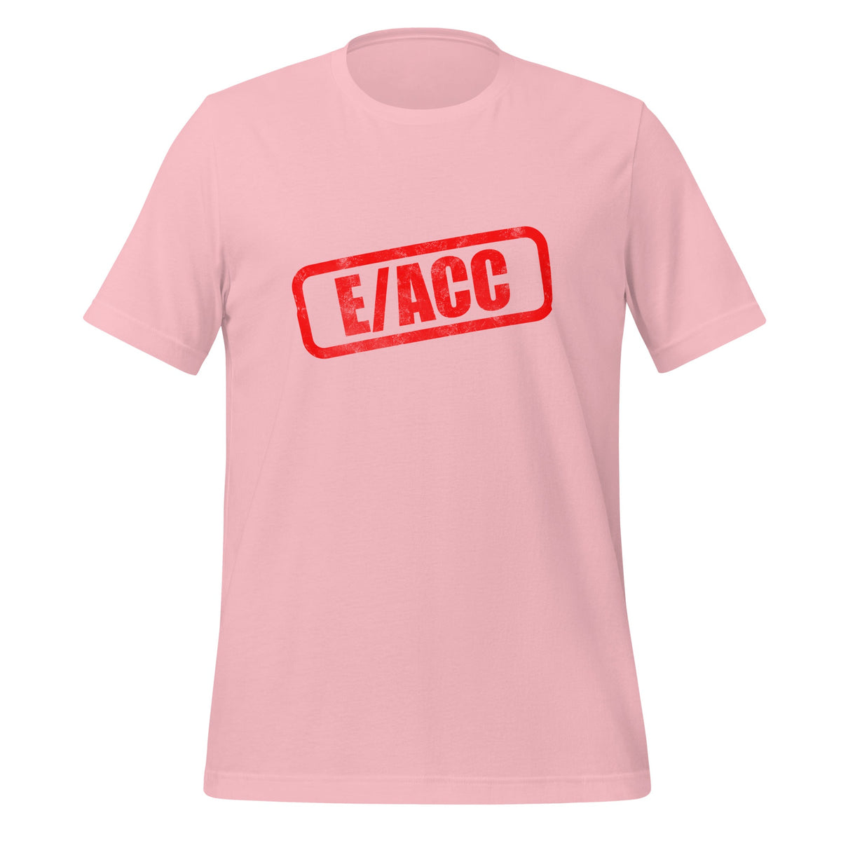 Product mockup photo of the E/ACC Stamp T-Shirt 2 (unisex) Pink / M.