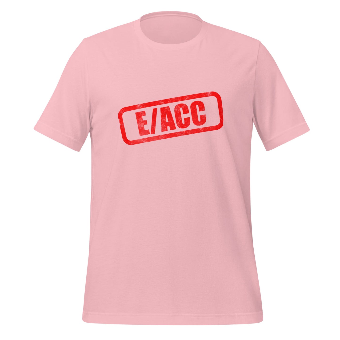 Product mockup photo of the E/ACC Stamp T-Shirt 2 (unisex) Pink / M.