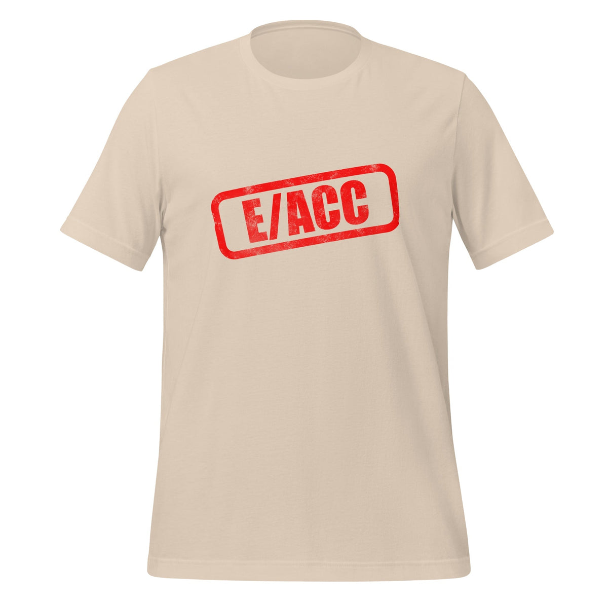Product mockup photo of the E/ACC Stamp T-Shirt 2 (unisex) Soft Cream / M.