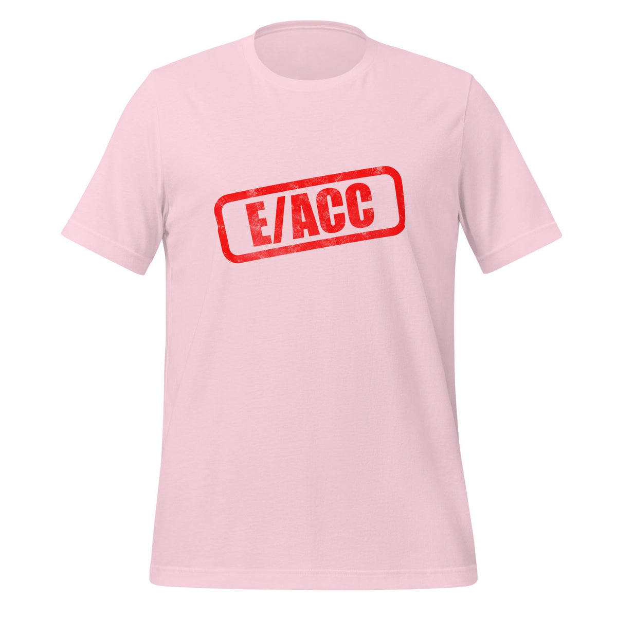 Product mockup photo of the E/ACC Stamp T-Shirt 2 (unisex) Soft Pink / M.