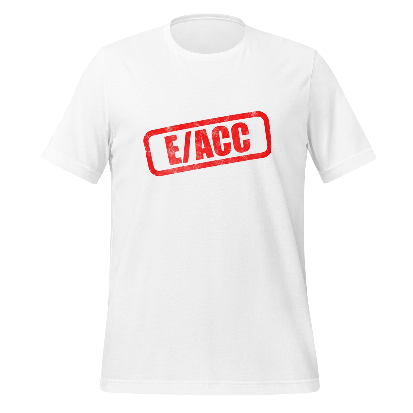 Product mockup photo of the E/ACC Stamp T-Shirt 2 (unisex) White / M.
