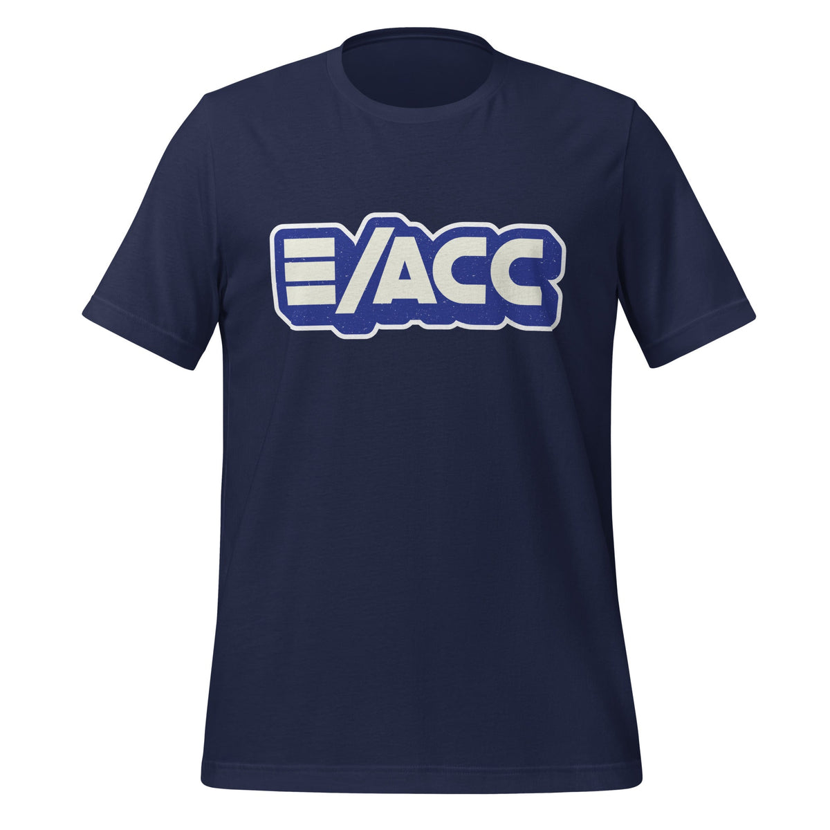 Product mockup photo of the E/ACC T Shirt (unisex) Navy / M.