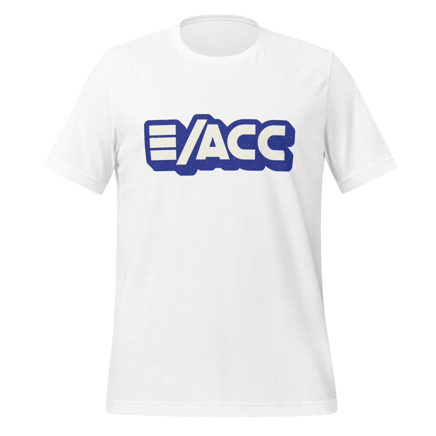 Product mockup photo of the E/ACC T Shirt (unisex) White / M.