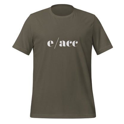 Product mockup photo of the e/acc T Shirt (unisex) Army / M.