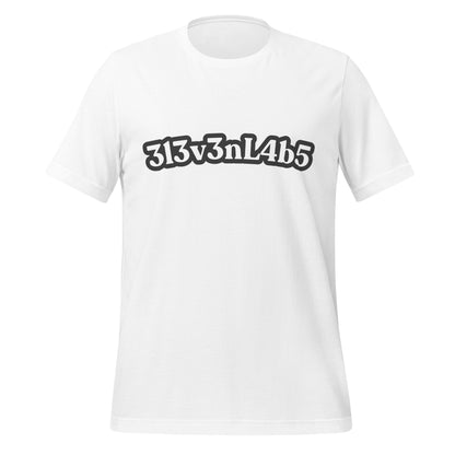 Product mockup photo of the ElevenLabs Leet T Shirt (unisex) White / M.