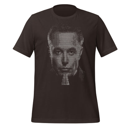Product mockup photo of the Elon Musk ASCII Art T Shirt (unisex) Brown / M.