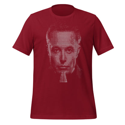 Product mockup photo of the Elon Musk ASCII Art T Shirt (unisex) Cardinal / M.