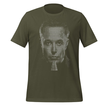 Product mockup photo of the Elon Musk ASCII Art T Shirt (unisex) Military Green / M.
