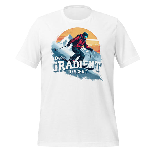 Image of the Enjoy Gradient Descent T-Shirt 1 (unisex) M / White.