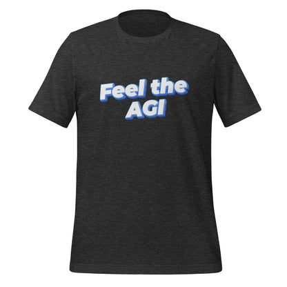 Product mockup photo of the Feel the AGI T Shirt 2 (unisex) Dark Grey Heather / M.