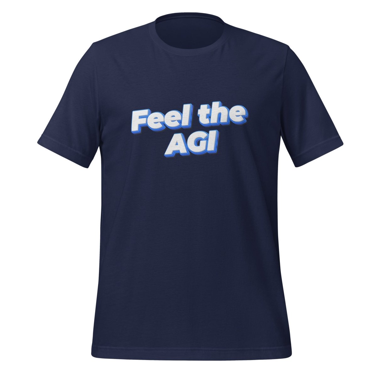Product mockup photo of the Feel the AGI T Shirt 2 (unisex) Navy / M.