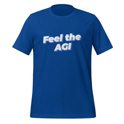 Product mockup photo of the Feel the AGI T Shirt 2 (unisex) True Royal / M.
