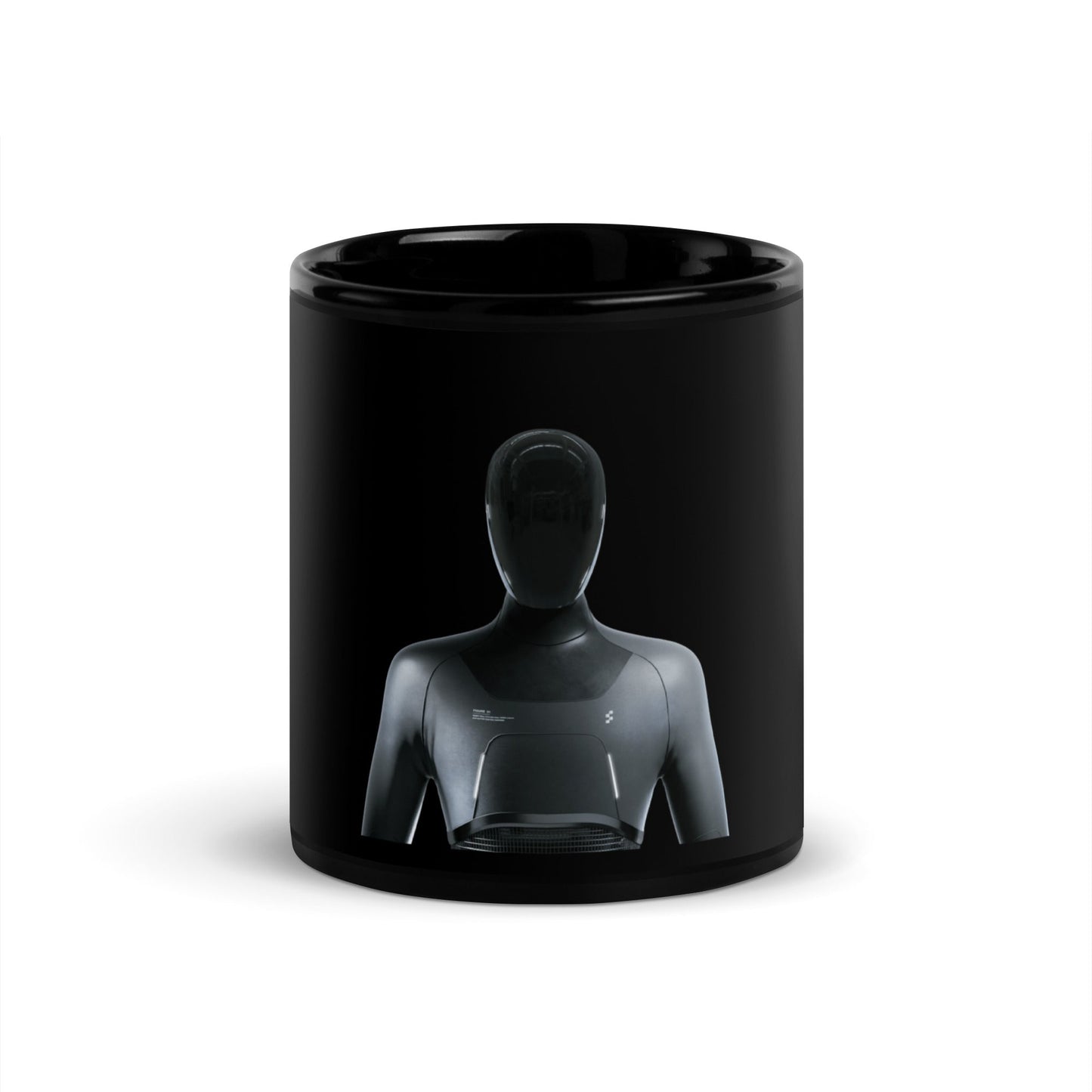 Image of the Figure Humanoid Robot Black Glossy Mug 11 oz.