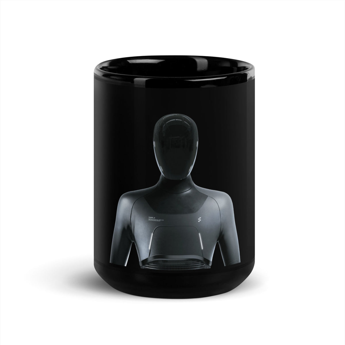 Image of the Figure Humanoid Robot Black Glossy Mug 15 oz.