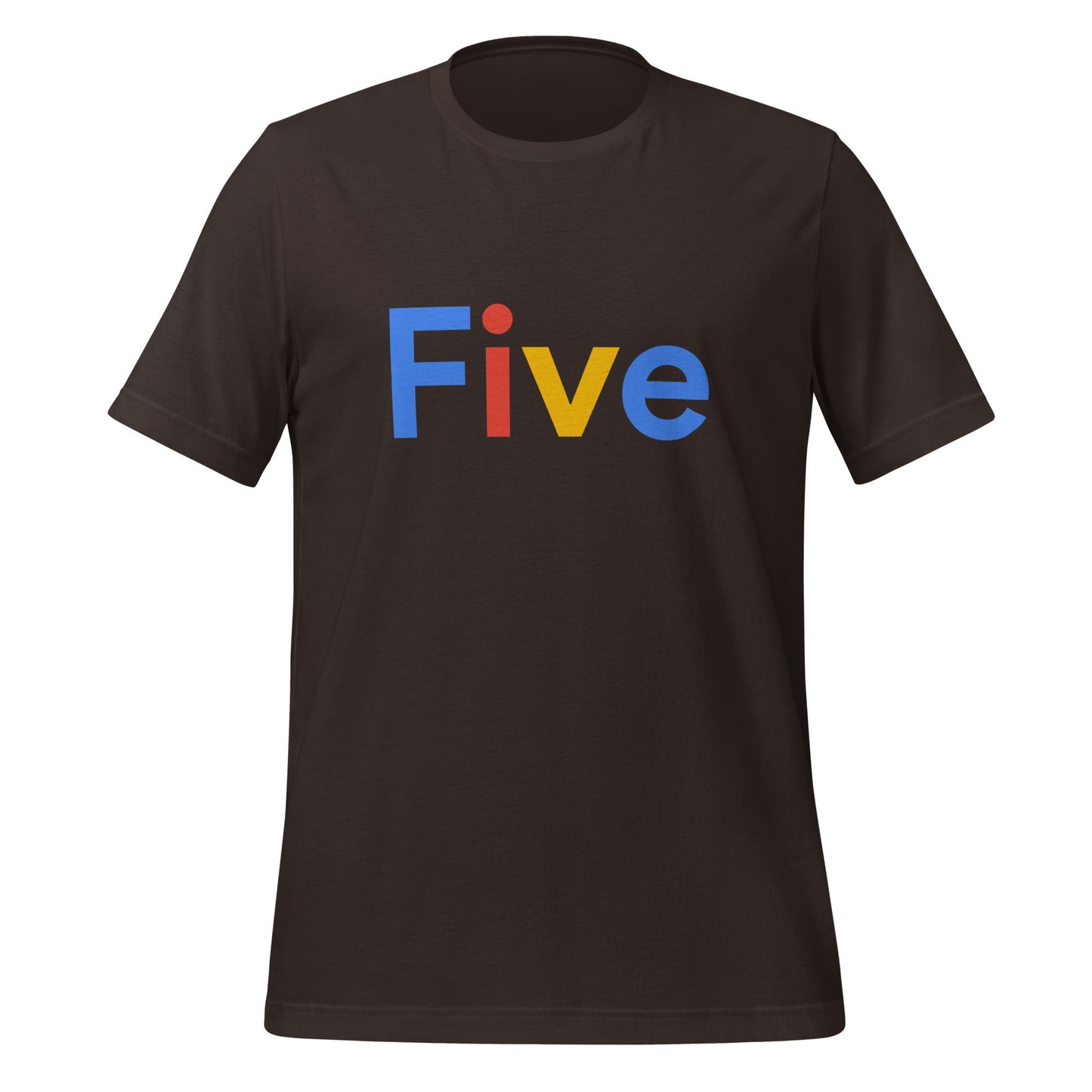 Product mockup photo of the Five Search Logo T Shirt (unisex) Brown / M.