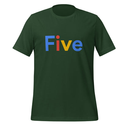 Product mockup photo of the Five Search Logo T Shirt (unisex) Forest / M.