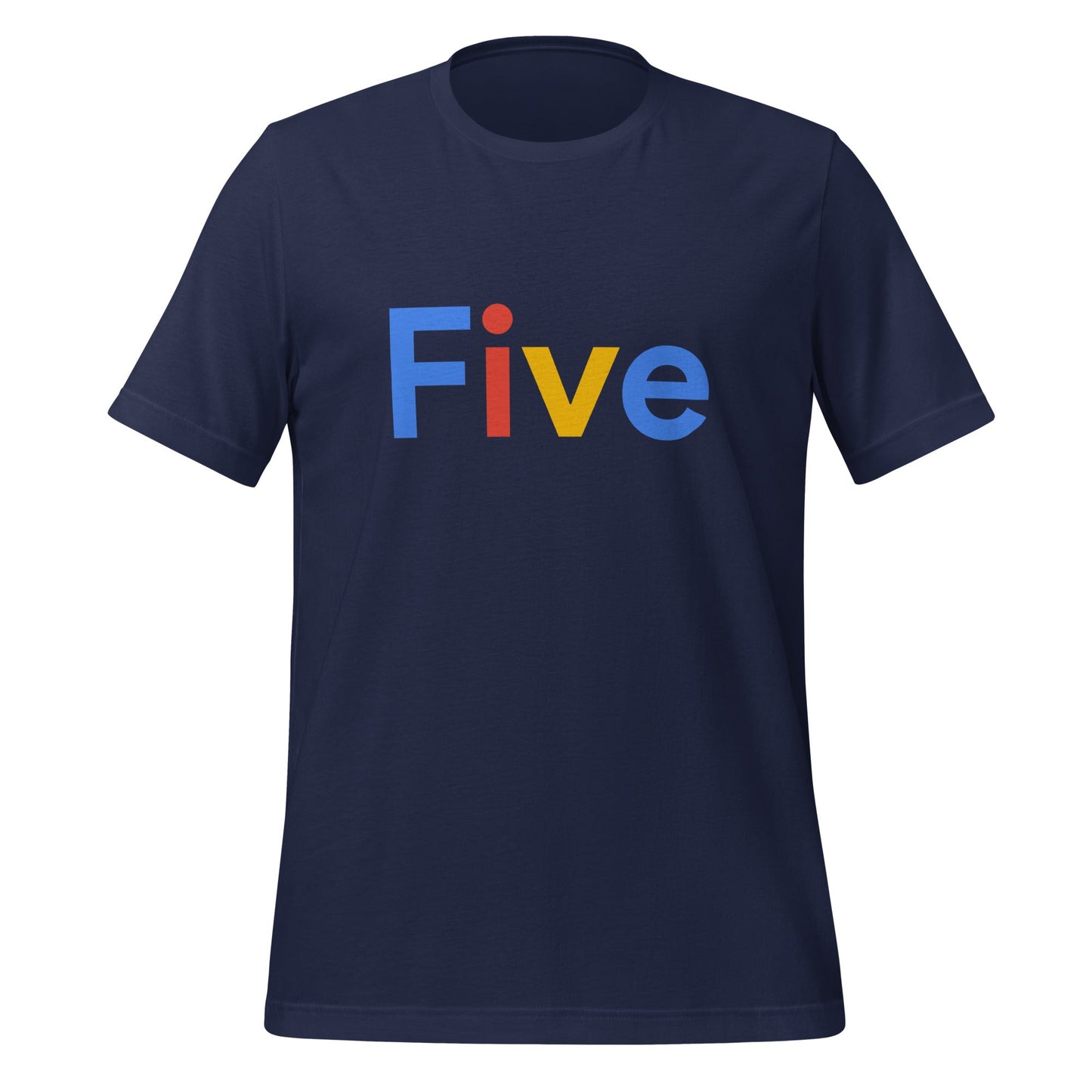 Product mockup photo of the Five Search Logo T Shirt (unisex) Navy / M.