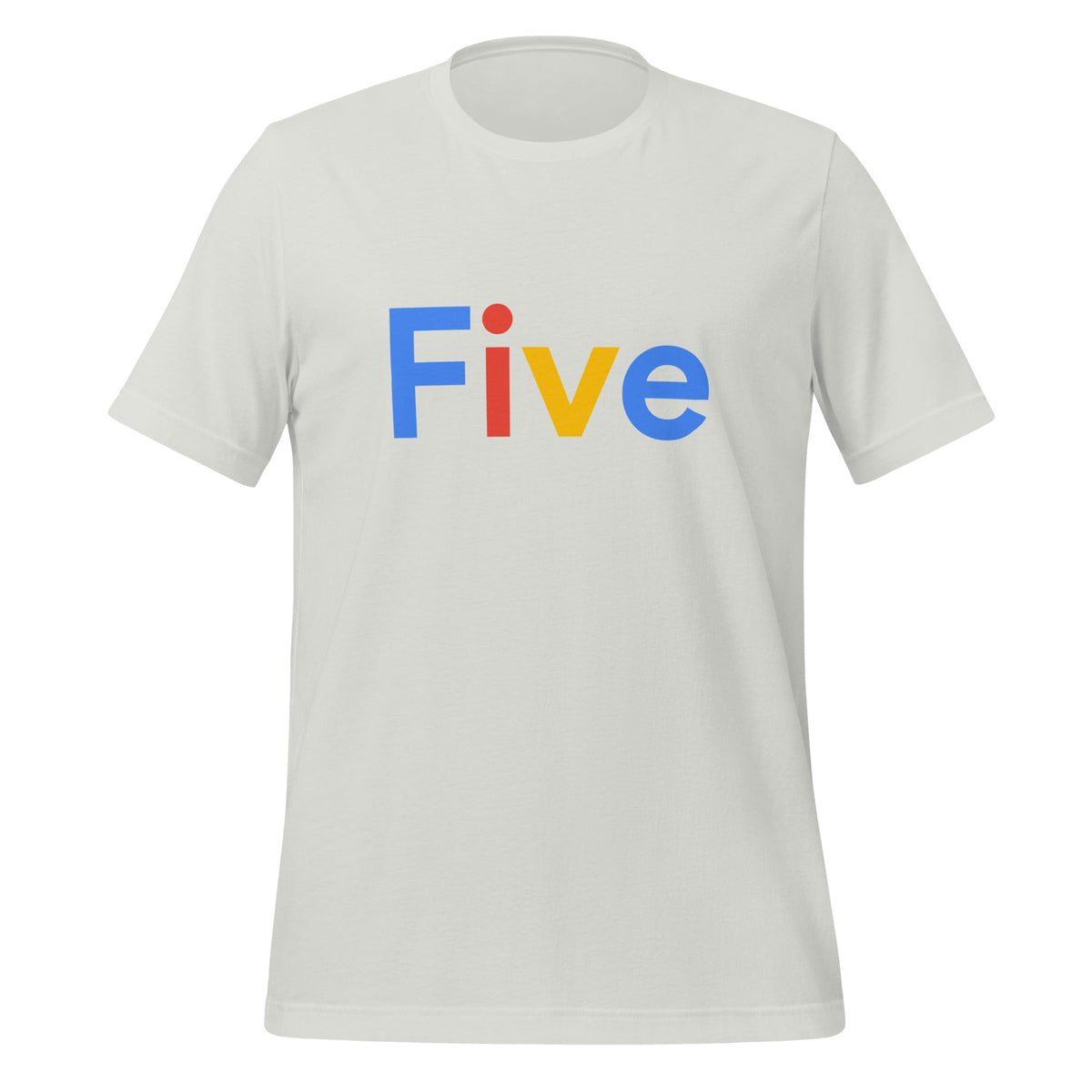 Product mockup photo of the Five Search Logo T Shirt (unisex) Silver / M.