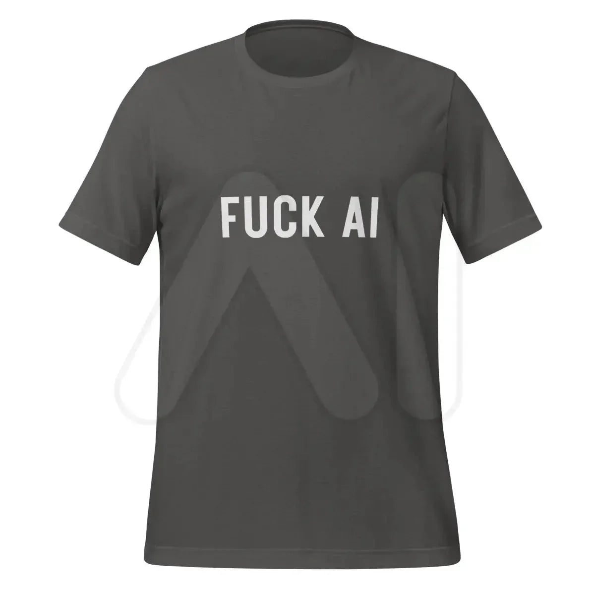 Product mockup photo of the Fuck AI T Shirt 2 (unisex) Asphalt / M.