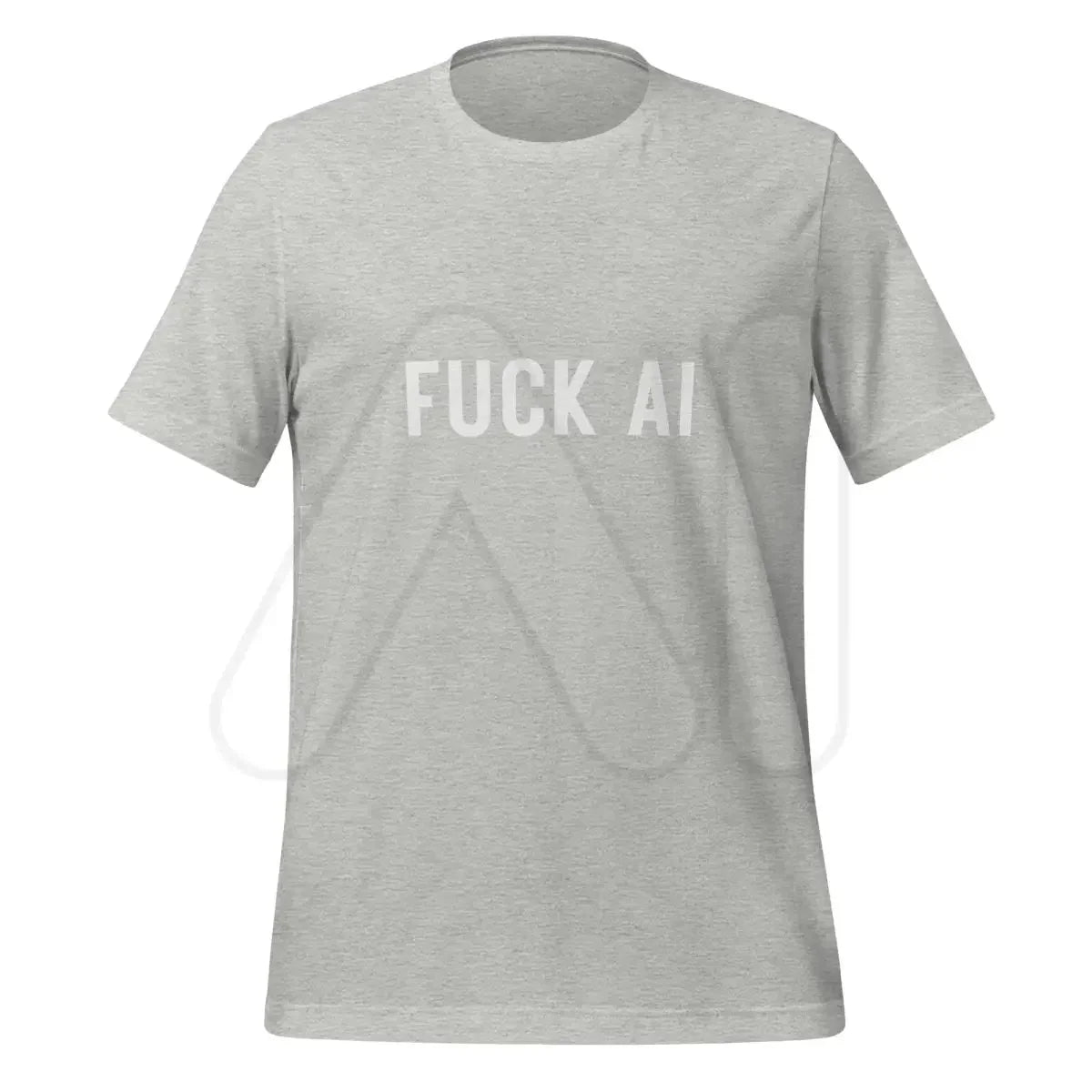 Product mockup photo of the Fuck AI T Shirt 2 (unisex) Athletic Heather / M.