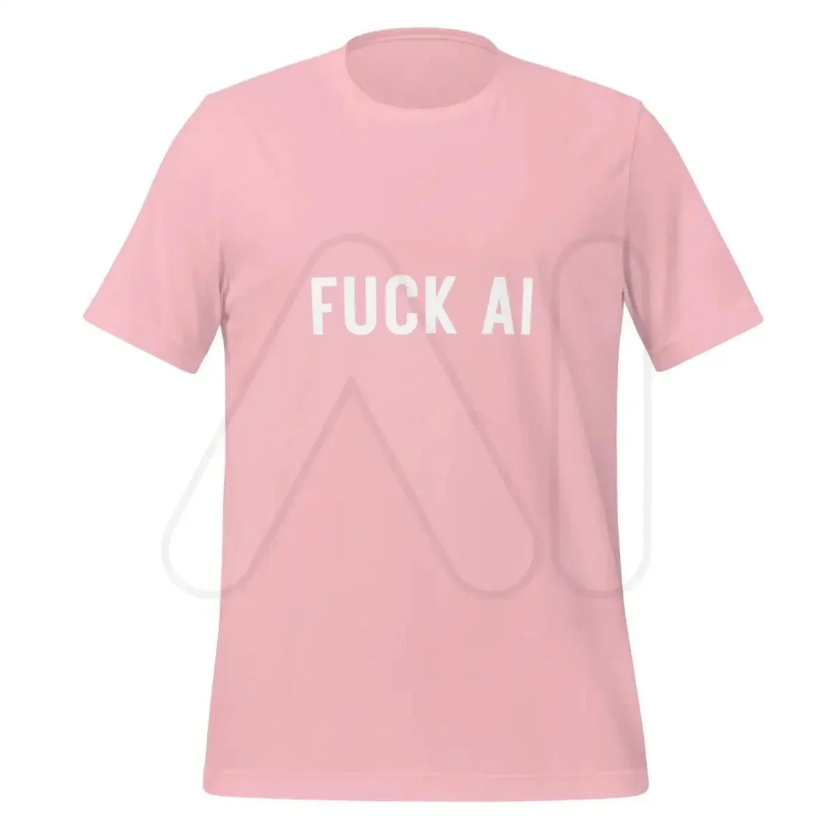 Product mockup photo of the Fuck AI T Shirt 2 (unisex) Pink / M.