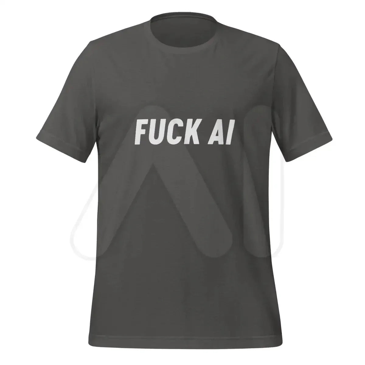 Product mockup photo of the Fuck AI T-Shirt 4 (unisex) Asphalt / M.