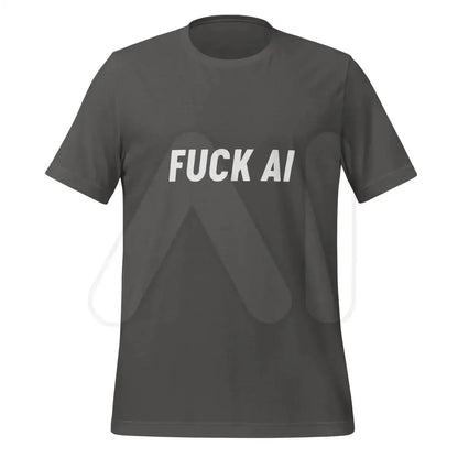 Product mockup photo of the Fuck AI T-Shirt 4 (unisex) Asphalt / M.
