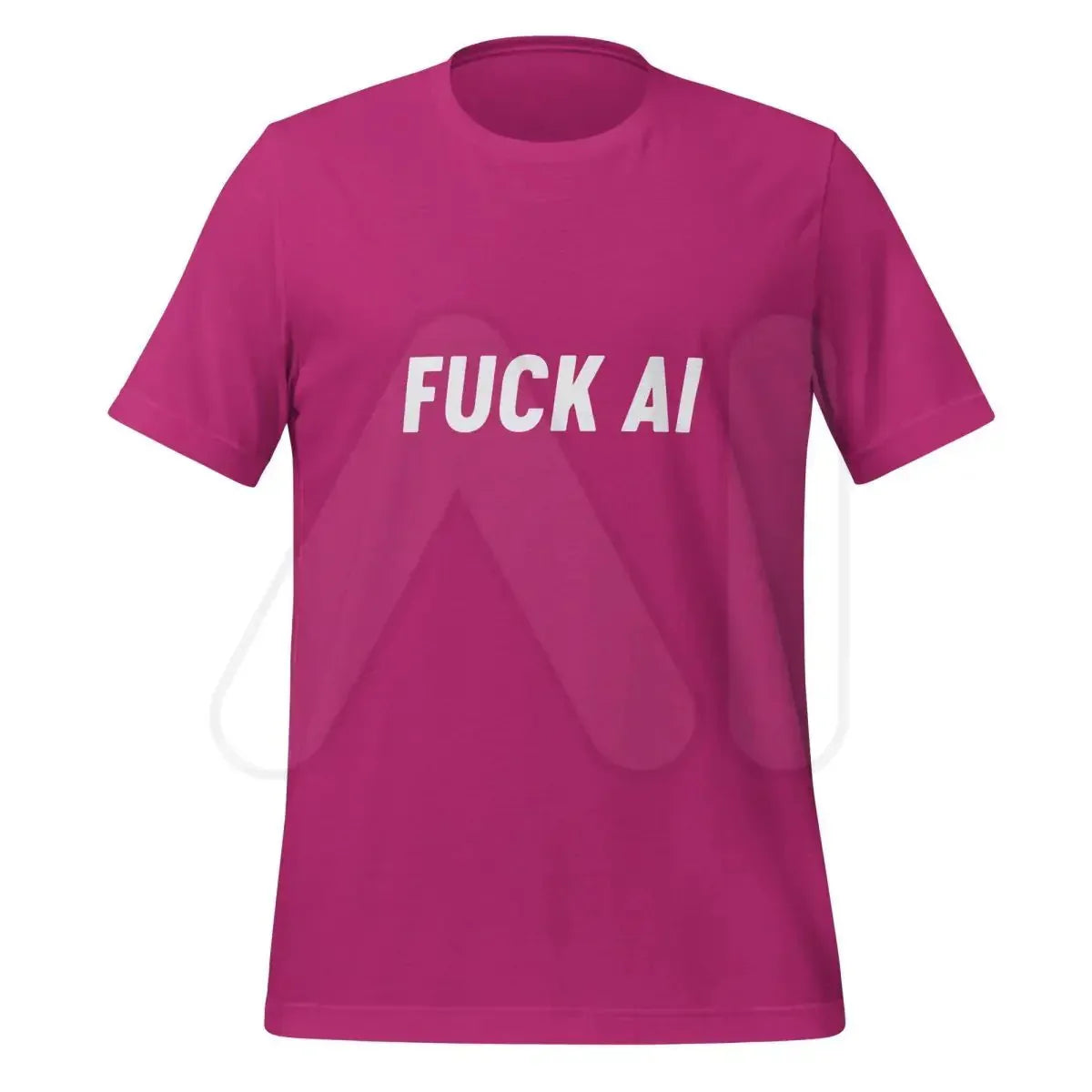 Product mockup photo of the Fuck AI T-Shirt 4 (unisex) Berry / M.