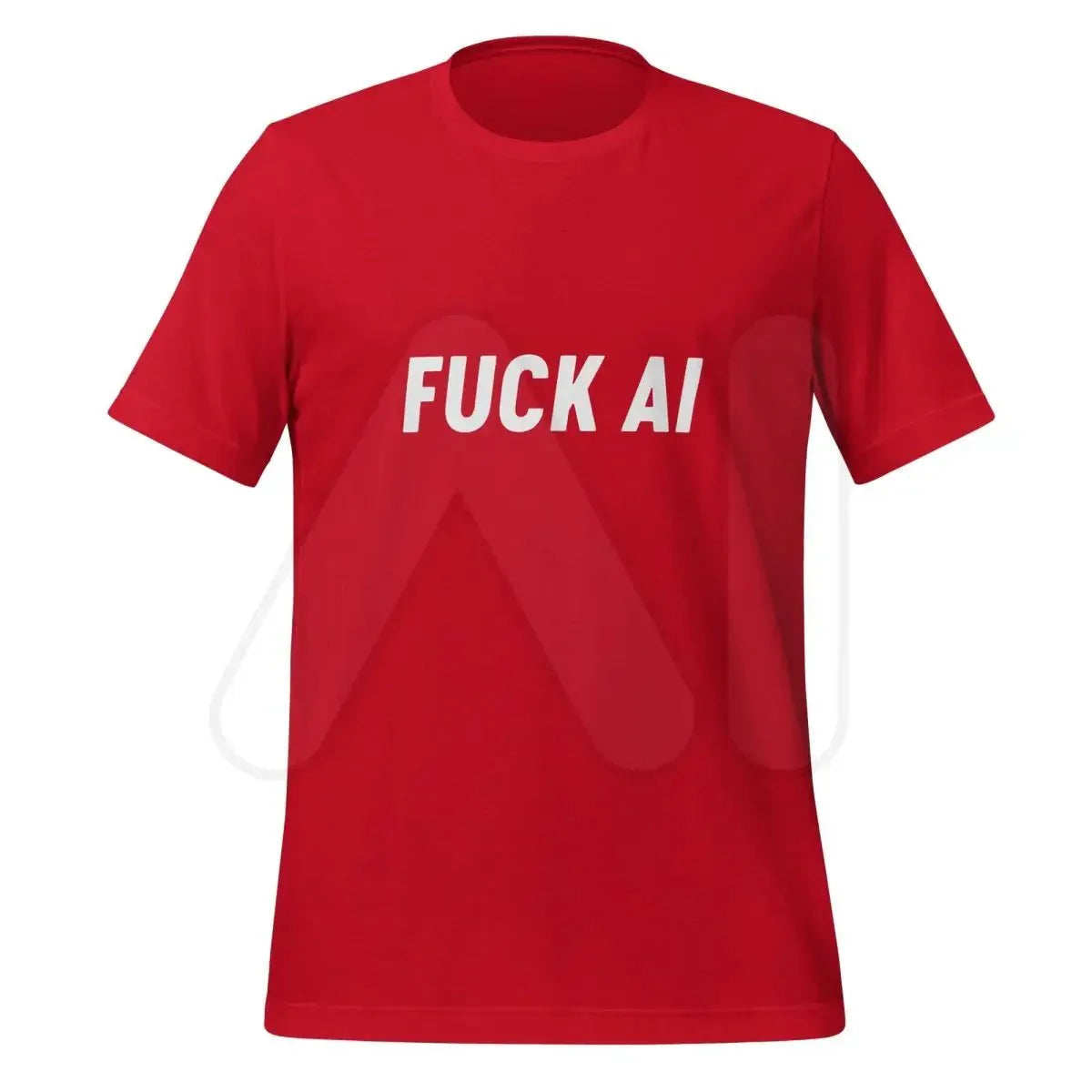 Product mockup photo of the Fuck AI T-Shirt 4 (unisex) Red / M.