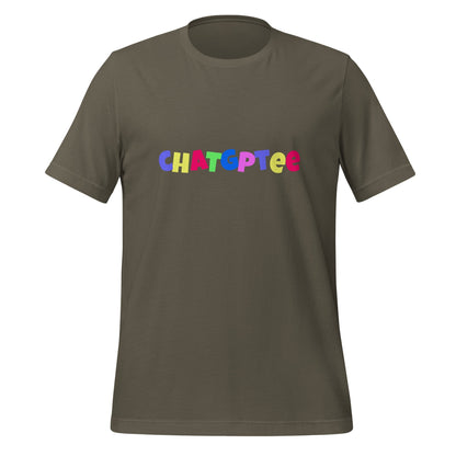 Product mockup photo of the Fun ChatGPTee T Shirt 2 (unisex) Army / M.