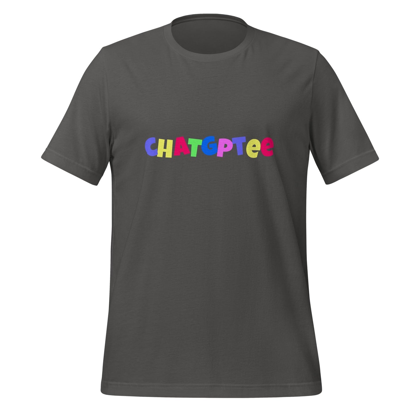 Product mockup photo of the Fun ChatGPTee T Shirt 2 (unisex) Asphalt / M.