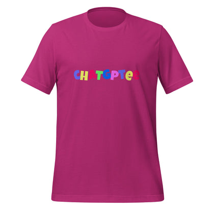 Product mockup photo of the Fun ChatGPTee T Shirt 2 (unisex) Berry / M.