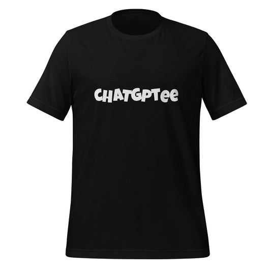 Product mockup photo of the Fun ChatGPTee T Shirt (unisex) Black / M.