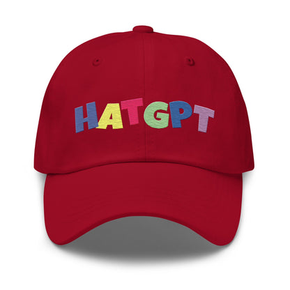 Image of the Fun HatGPT Cap 2 Cranberry.