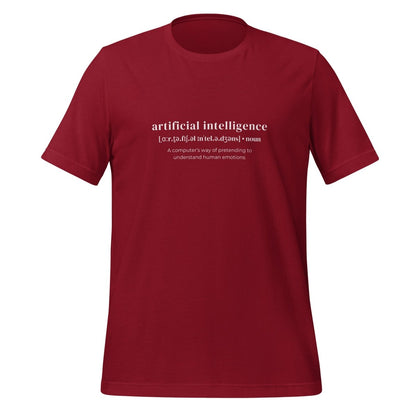 Product mockup photo of the Funny Definition of AI T Shirt 2 (unisex) Cardinal / M.