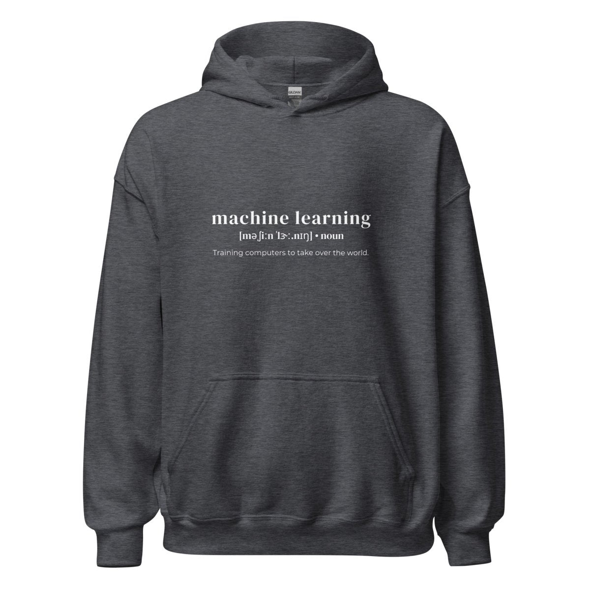 Image of the Funny Definition of Machine Learning Hoodie (unisex) Dark Heather / M.