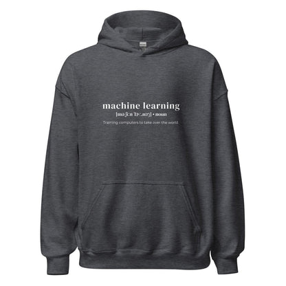 Image of the Funny Definition of Machine Learning Hoodie (unisex) Dark Heather / M.